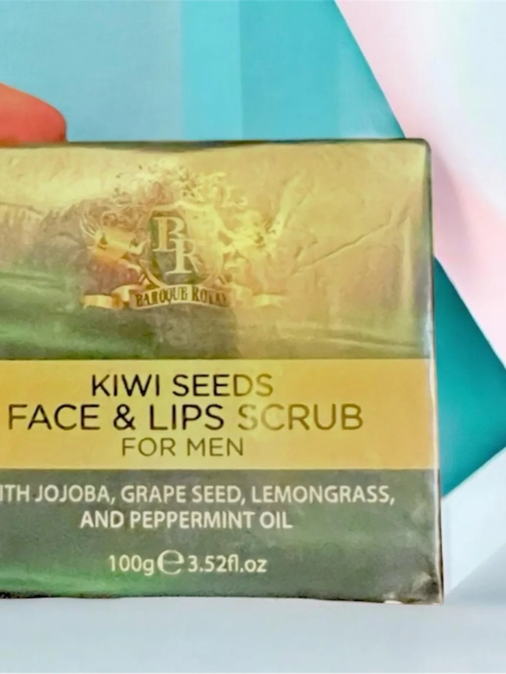 Baroque Royal Kiwi Sugar Exfoliating Face and Lip Scrub for Men, Natural Facial